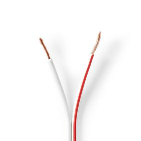 Câble haut parleur | 2 x 1.50 mm² | Cuivre | 100 m | Rond | PVC | Blanc | Bobine