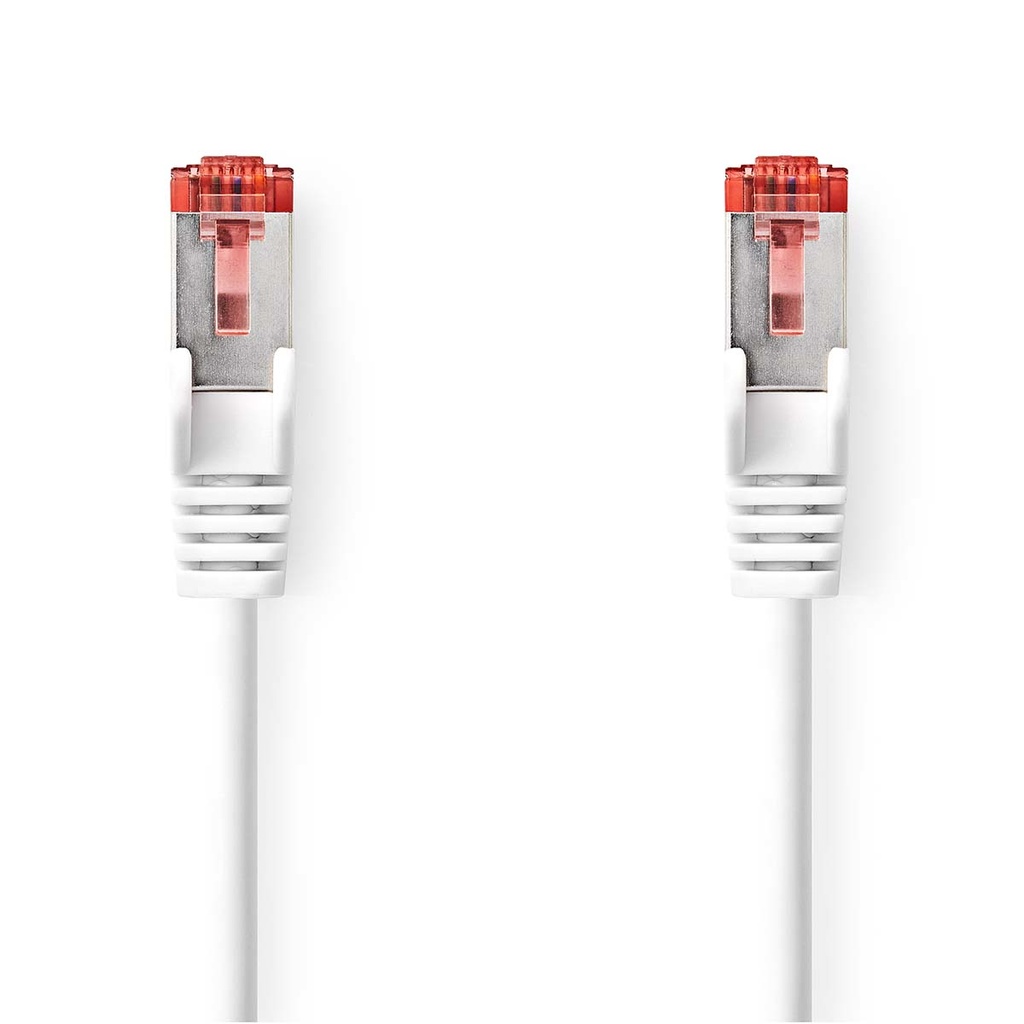 Câble réseau CAT6 | RJ45 Male | RJ45 Male | S/FTP | 0.25 m | Rond | LSZH | Blanc | Label
