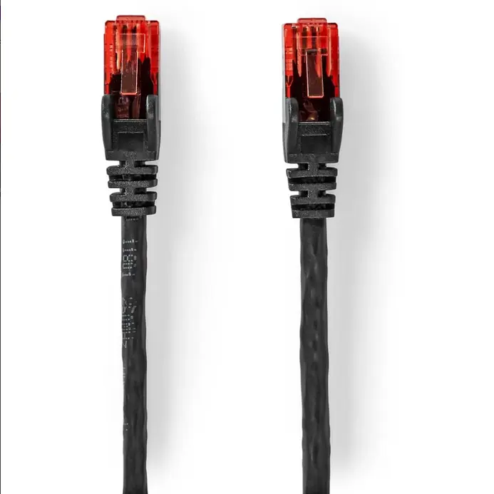Câble Cat 6 | RJ45 Male | RJ45 Male | U/UTP | 50.0 m | Dehors | Rond | PE | Noir | Enveloppe NEDIS